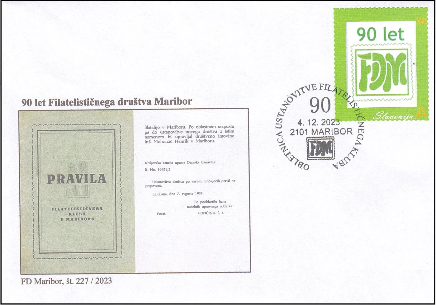 90. OBLETNICA USTANOVITVE FILATELISTIČNEGA KLUBA MARIBOR